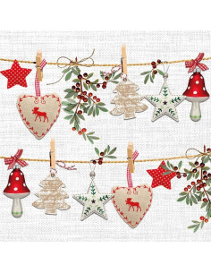 Servilleta navidad pinzas