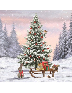 Servilletas árbol nevado