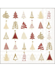 Servilletas árbol rojo/dorado