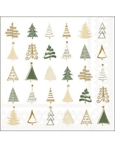 Servilleta árbol verde/dorado